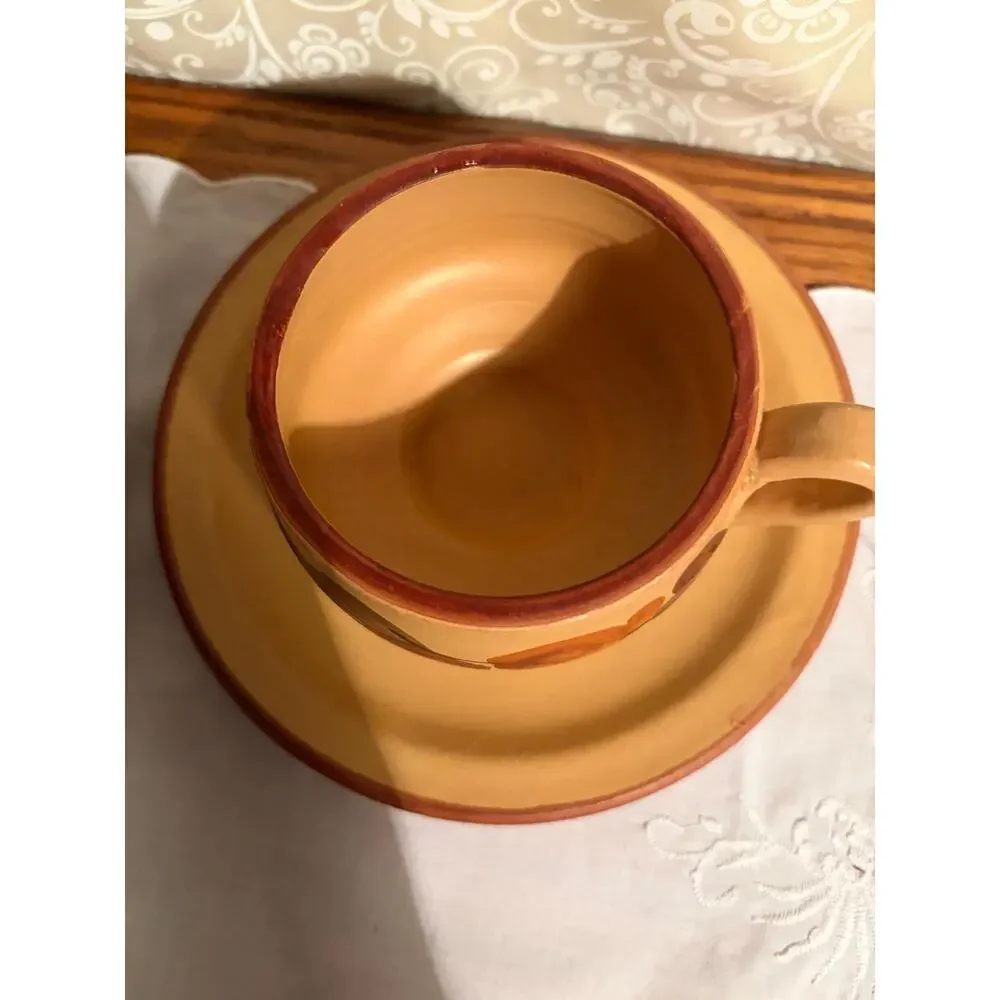 Set of 2 Vintage Autumn Harvest Teacups‎ and Saucers